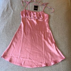 Pretty in pink satin slip dress